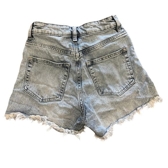 H&M Divided Women's Acid Wash High Waisted Denim Shorts Size 0 Blue - Picture 2 of 7